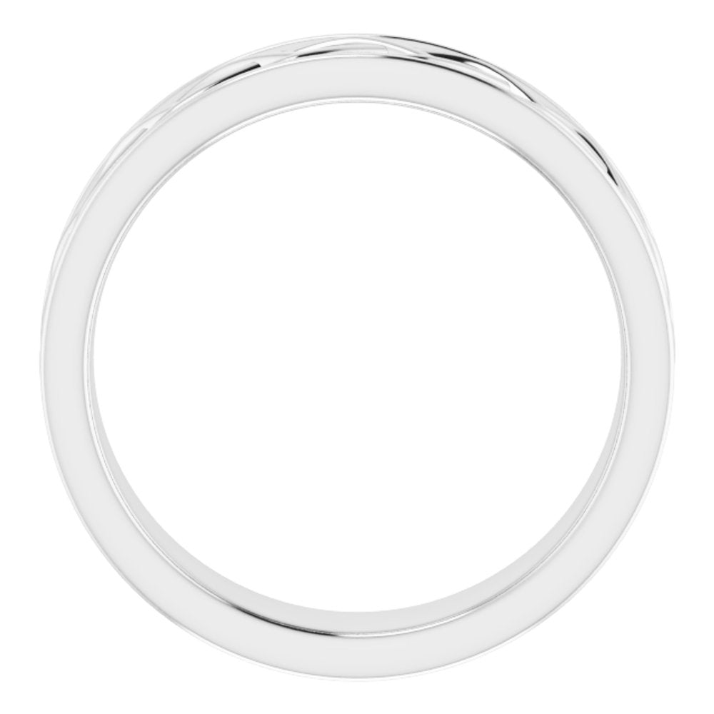 Platinum 6 mm Infinity-Inspired Flat Band Size 9