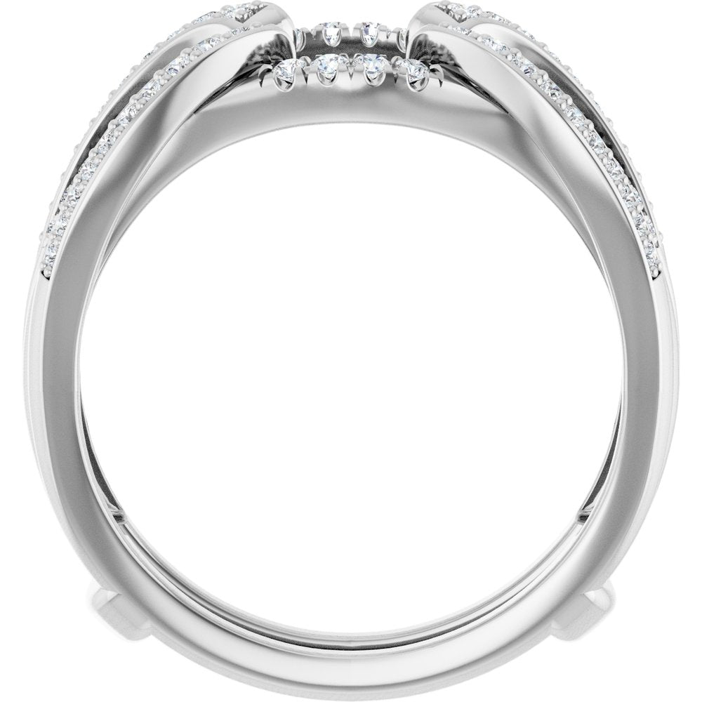 14K White Gold 1/3 CTW Natural Diamond Ring Guard