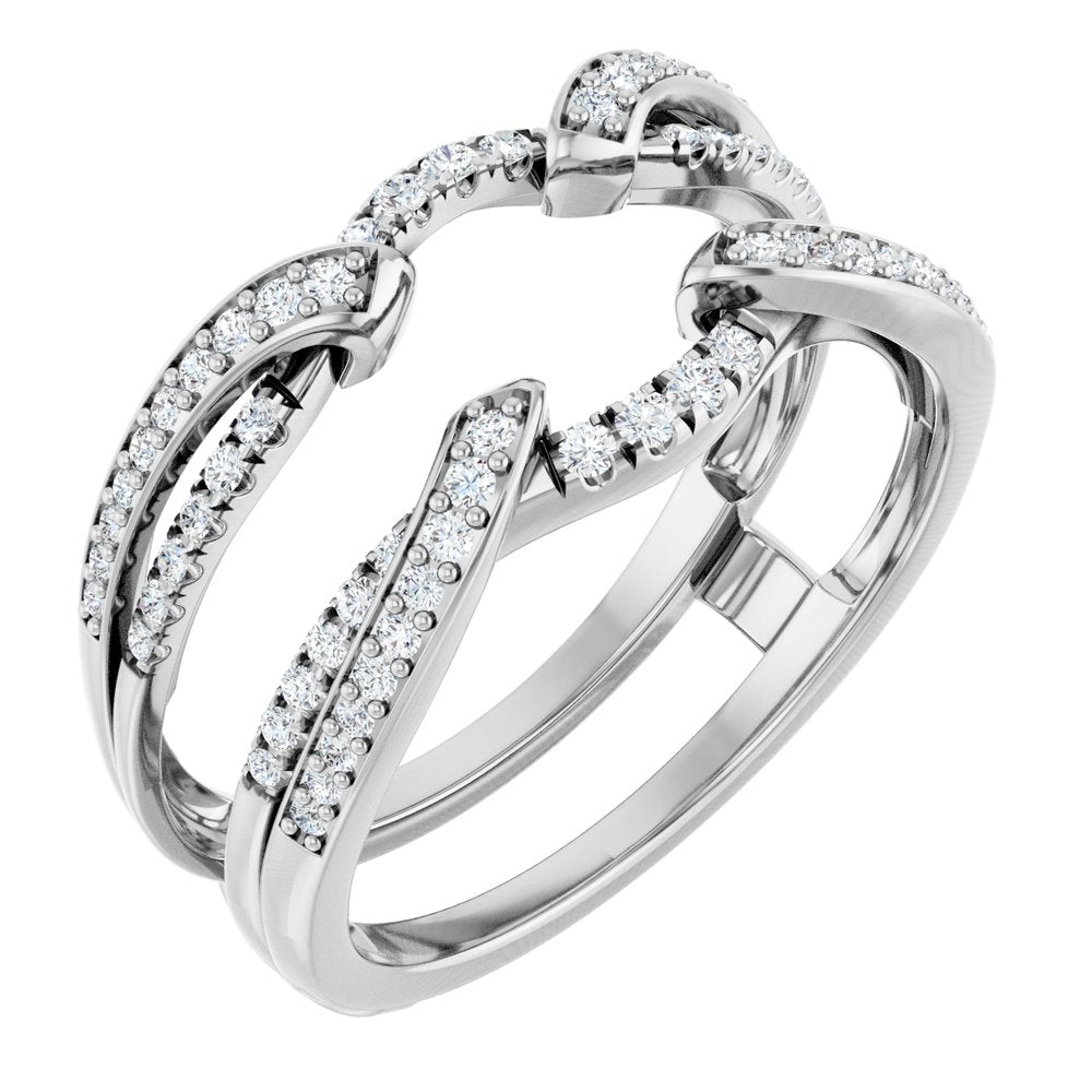 14K White Gold 1/3 CTW Natural Diamond Ring Guard