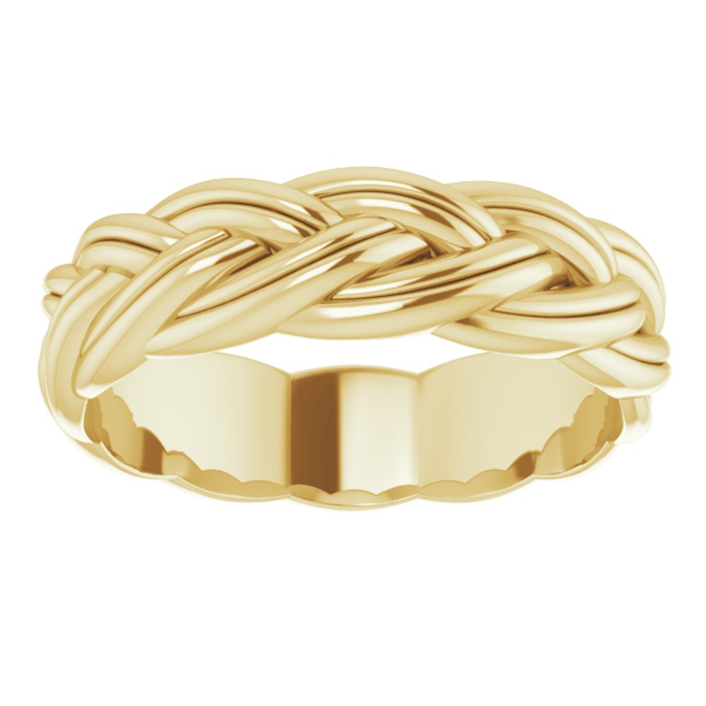 14K Yellow 6 mm Woven-Design Band Size 10.5
