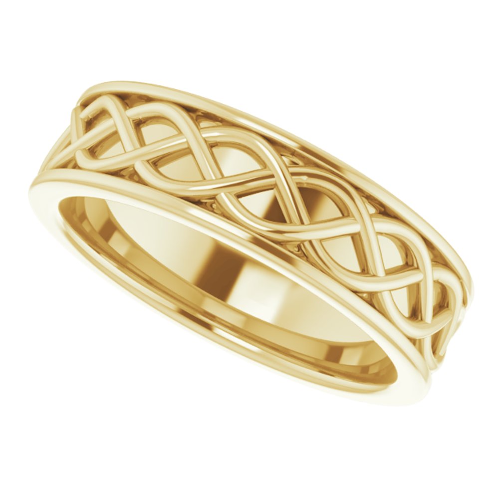 14K Yellow Gold 6 mm Infinity-Inspired Flat Band Size 8.5