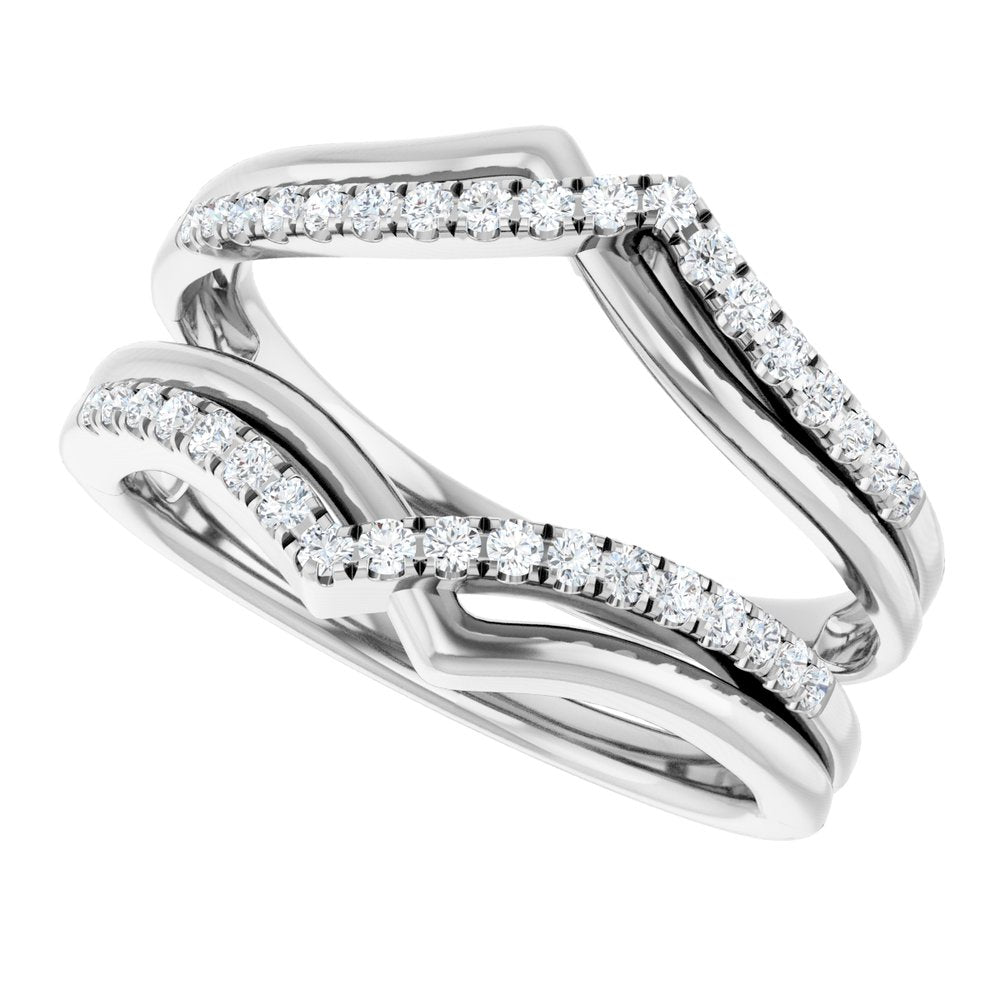14K White Gold 1/4 CTW Natural Diamond Ring Guard