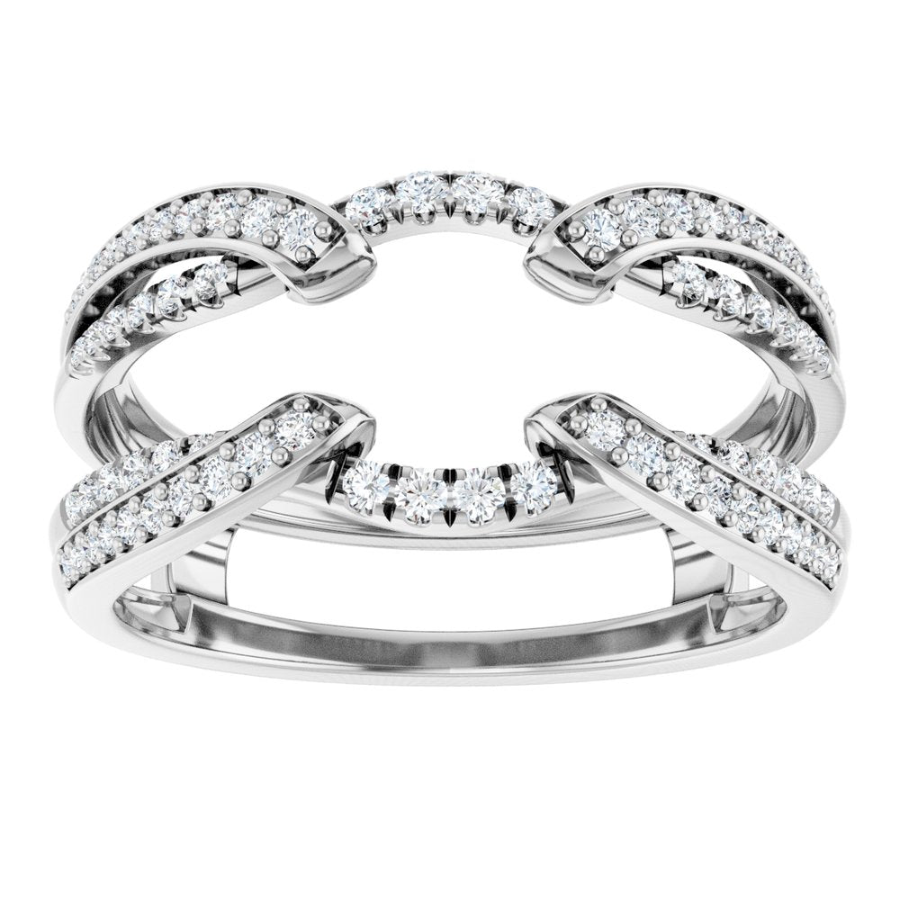 14K White Gold 1/3 CTW Natural Diamond Ring Guard