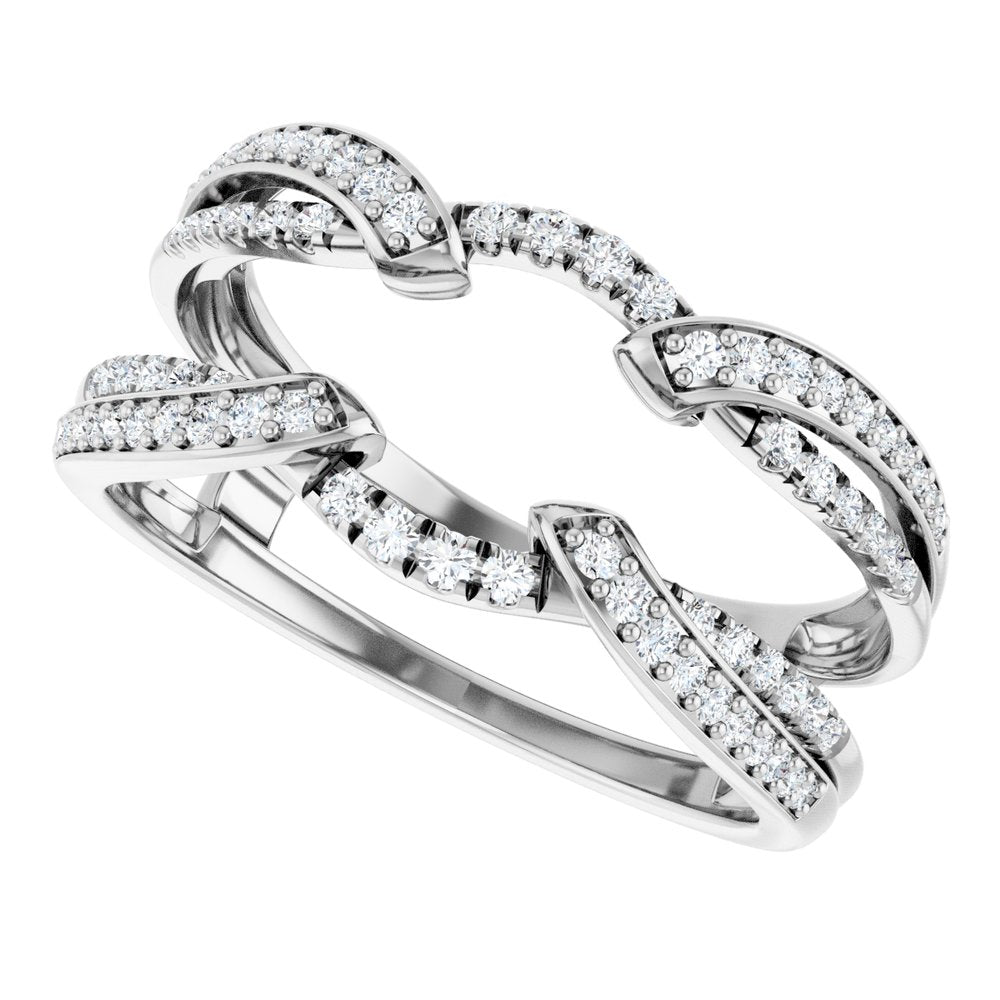 14K White Gold 1/3 CTW Natural Diamond Ring Guard