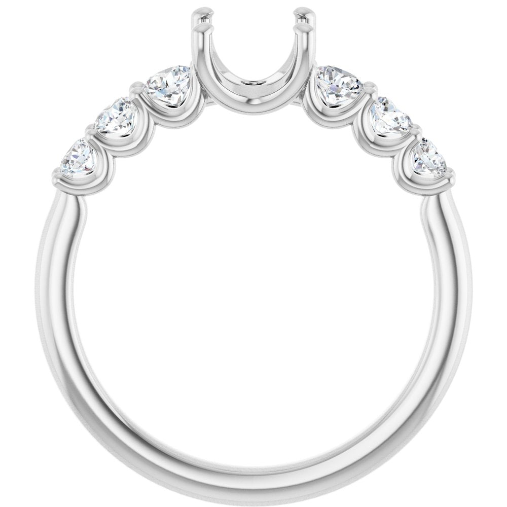 14K White 8 x 6 mm Oval 1/2 CTW Lab-Grown Diamond Semi-Set Engagement Ring