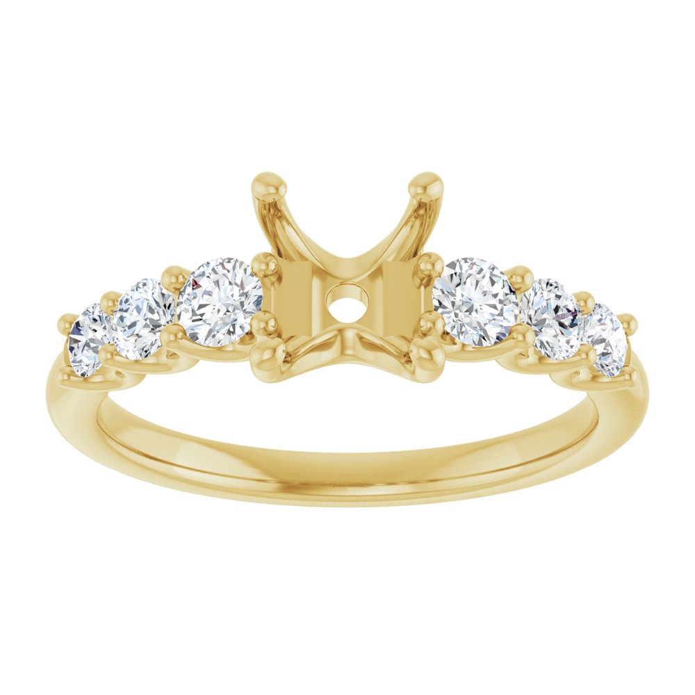 14K Yellow 8 x 6 mm Oval 1/2 CTW Lab-Grown Diamond Semi-Set Engagement Ring