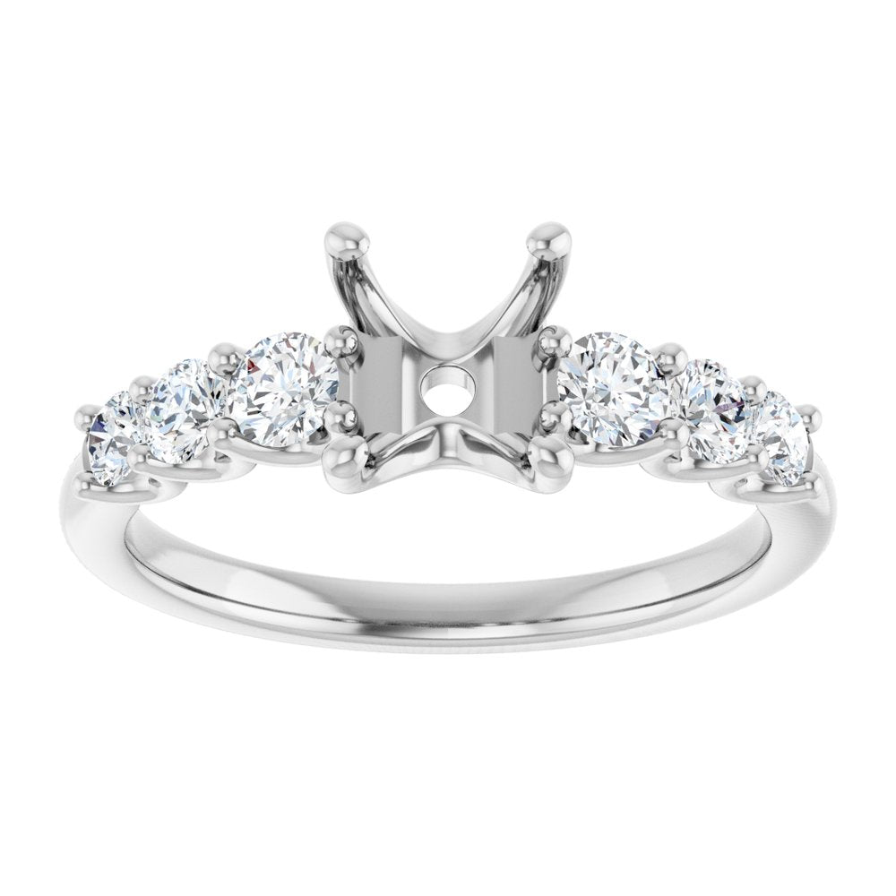 14K White 8 x 6 mm Oval 1/2 CTW Lab-Grown Diamond Semi-Set Engagement Ring