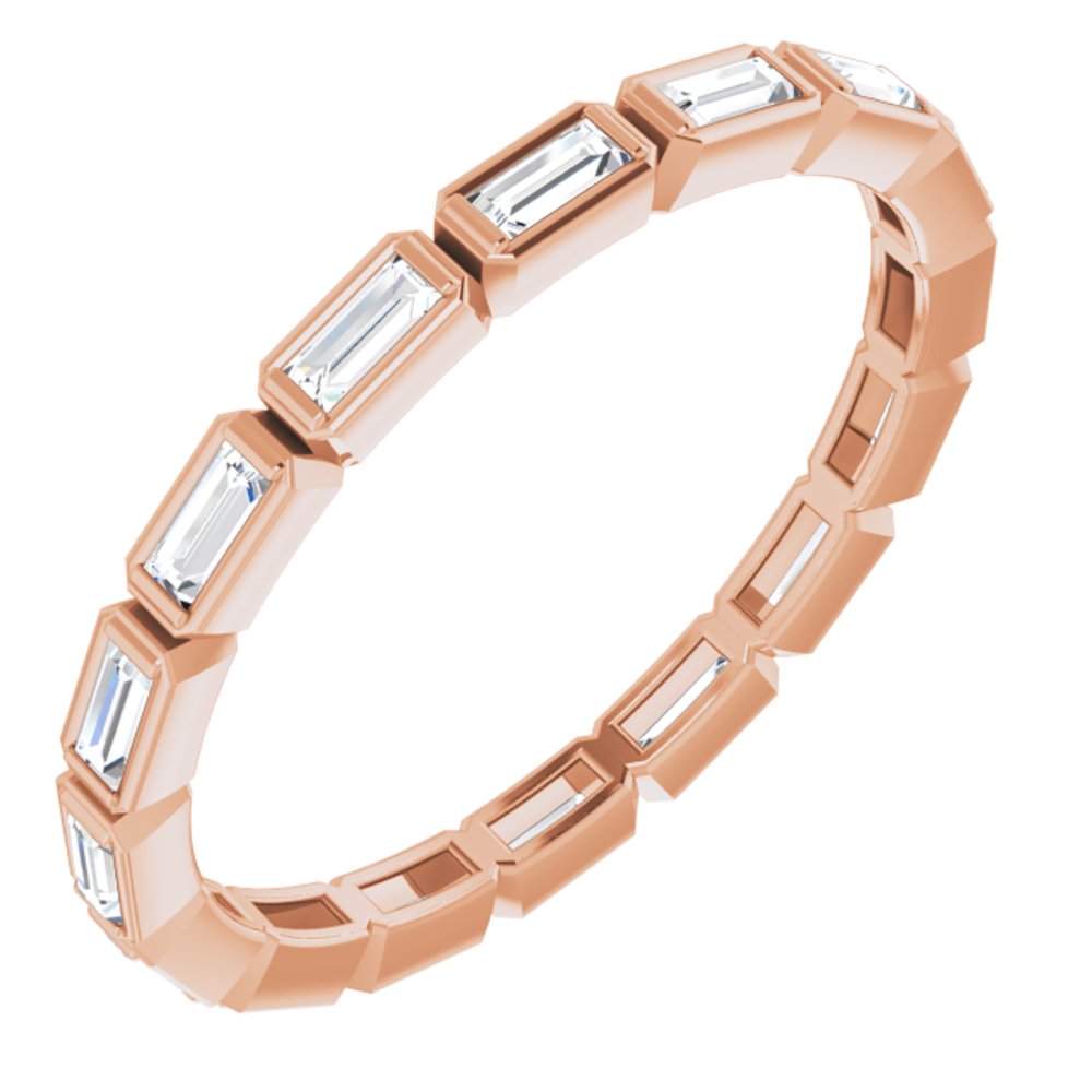 14K Rose Gold 1/2 CTW Natural Diamond Eternity Band Size 7.5