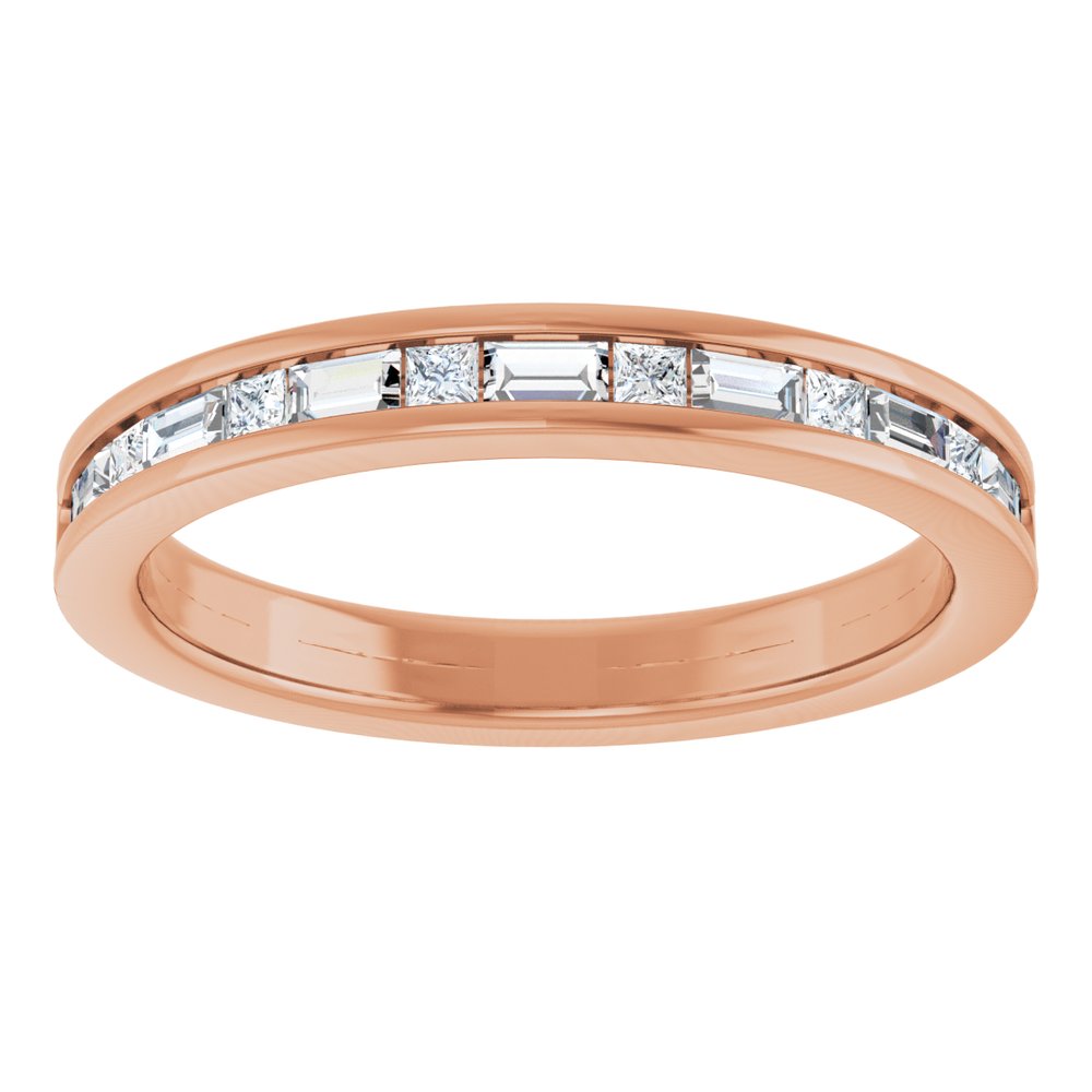 14K Rose 3/8 CTW Natural Diamond Channel Set Anniversary Band