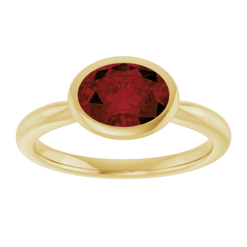 14K Yellow Gold Natural Mozambique Garnet Ring