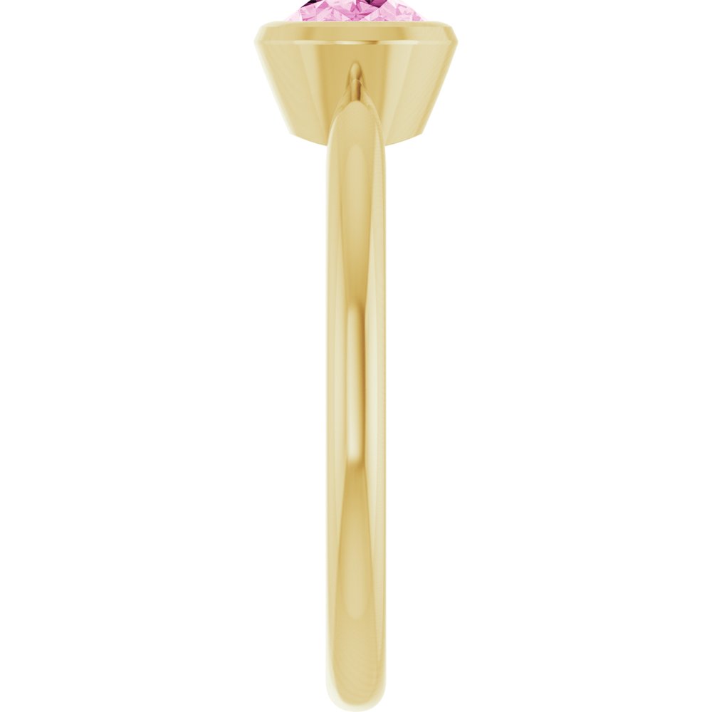 14K Yellow Gold Lab-Grown Pink Sapphire Ring