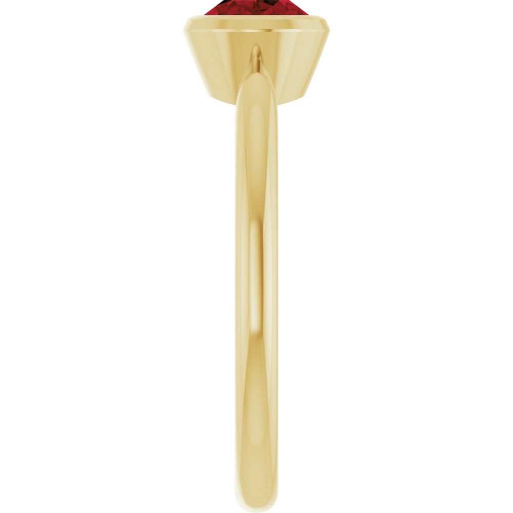 14K Yellow Gold Natural Mozambique Garnet Solitaire Ring