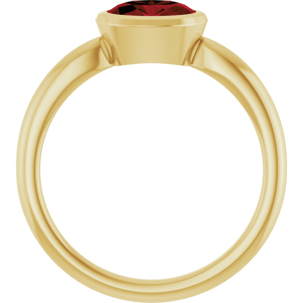 14K Yellow Gold Natural Mozambique Garnet Solitaire Ring