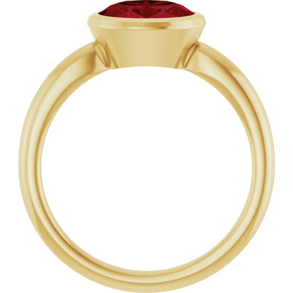 14K Yellow Gold Lab-Grown Ruby Solitaire Solitaire Ring