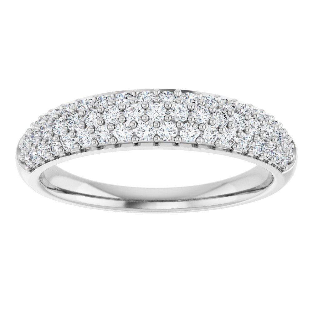 14K White 1/2 CTW Natural Diamond Anniversary Band Size 7