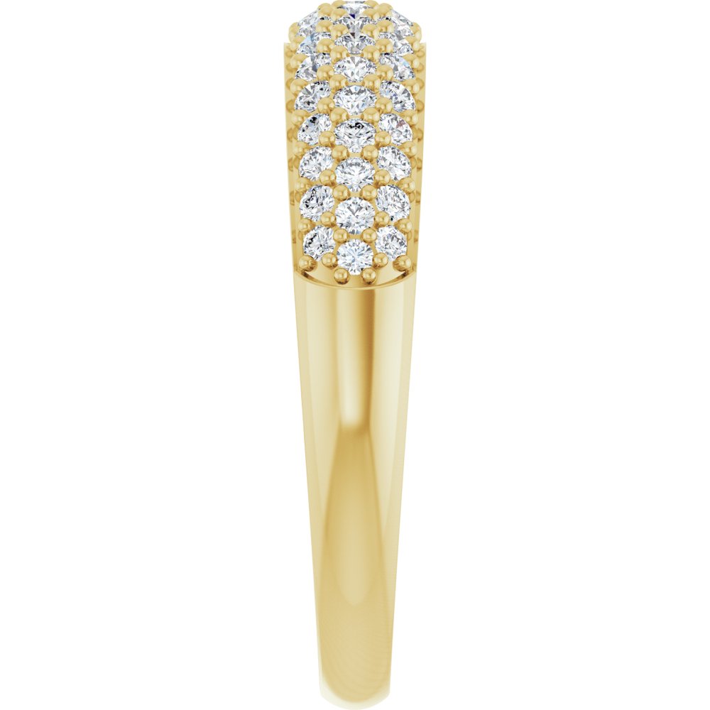 14K Yellow 1/2 CTW Natural Diamond Anniversary Band Size 7