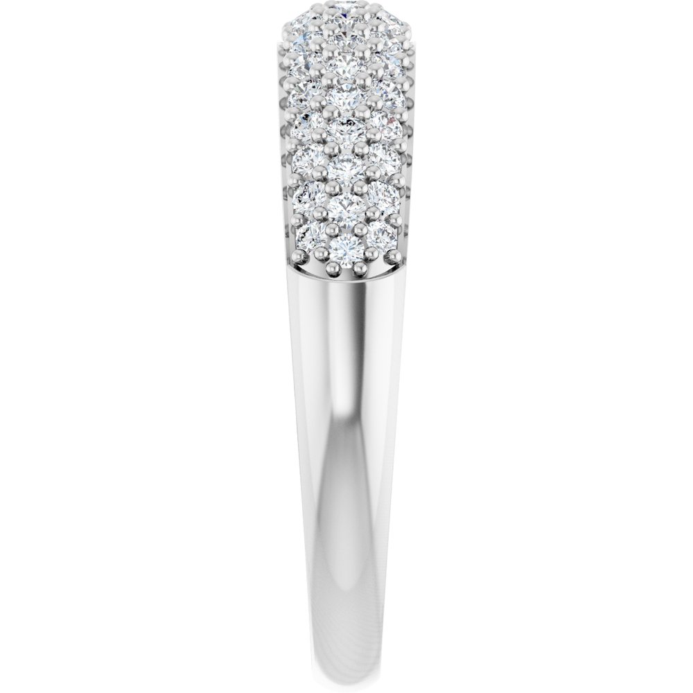 14K White 1/2 CTW Natural Diamond Anniversary Band Size 7