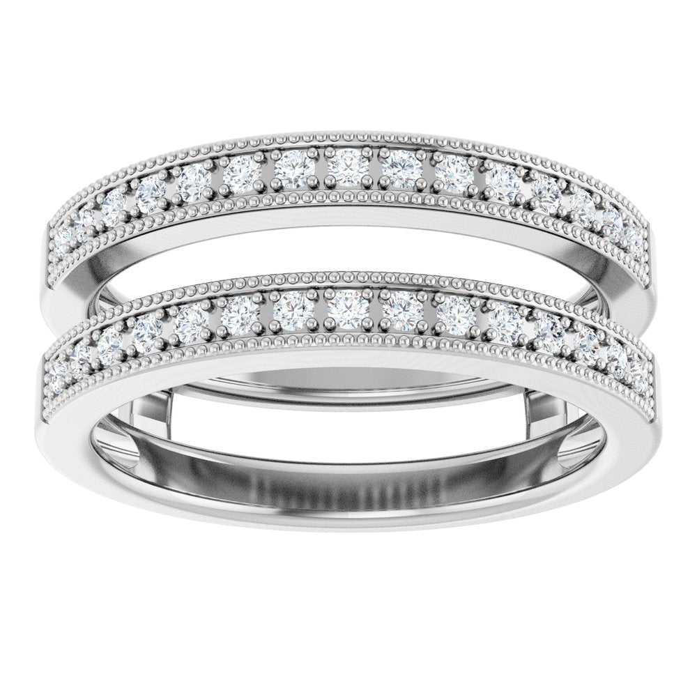 14K White 1/3 CTW Natural Diamond Ring Guard
