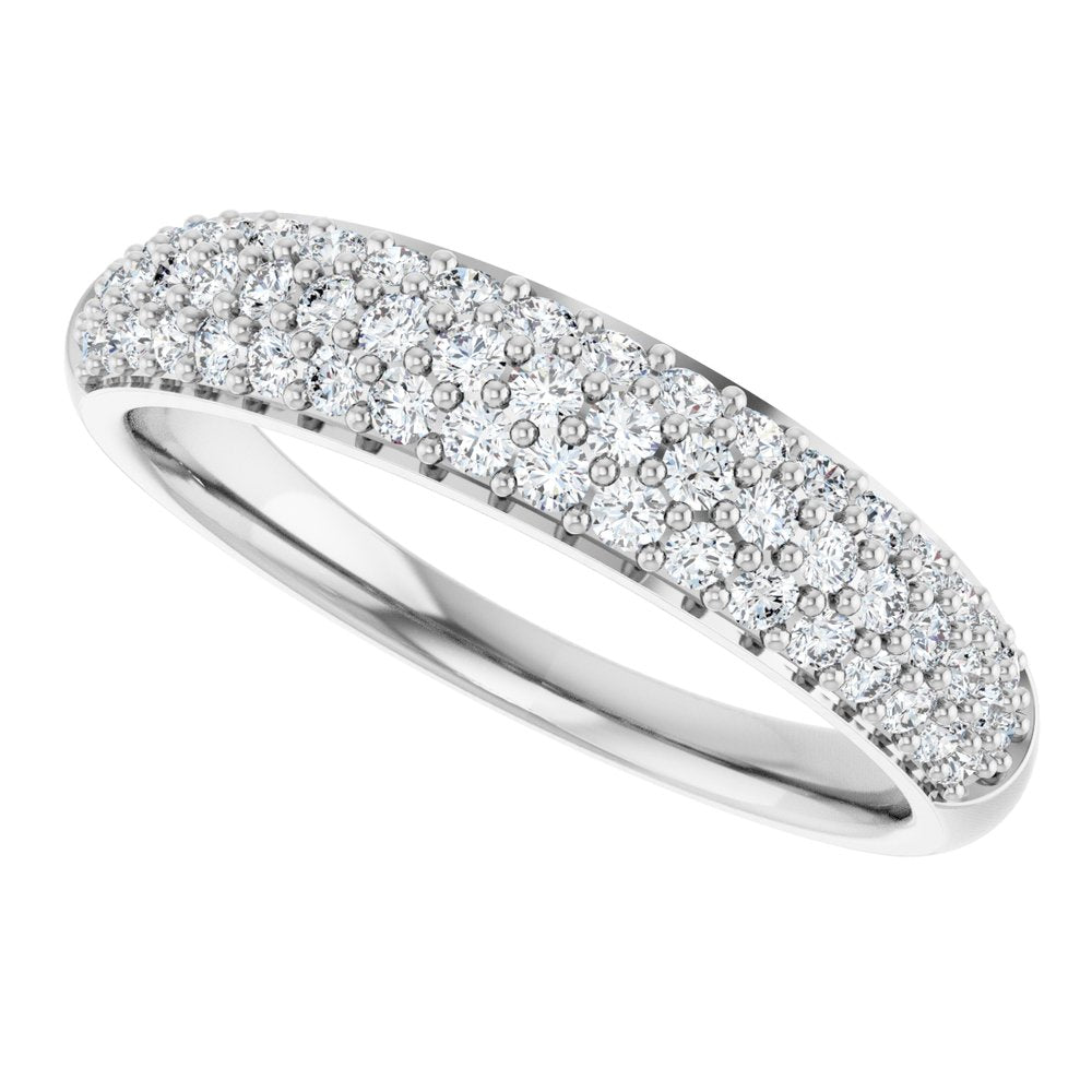 14K White 1/2 CTW Natural Diamond Anniversary Band Size 7