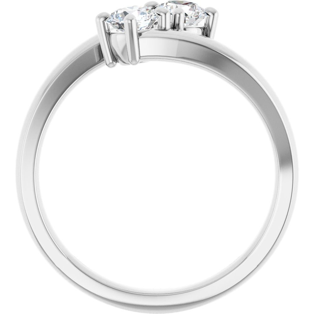 14K White Gold 1/2 CTW Natural Diamond Ring