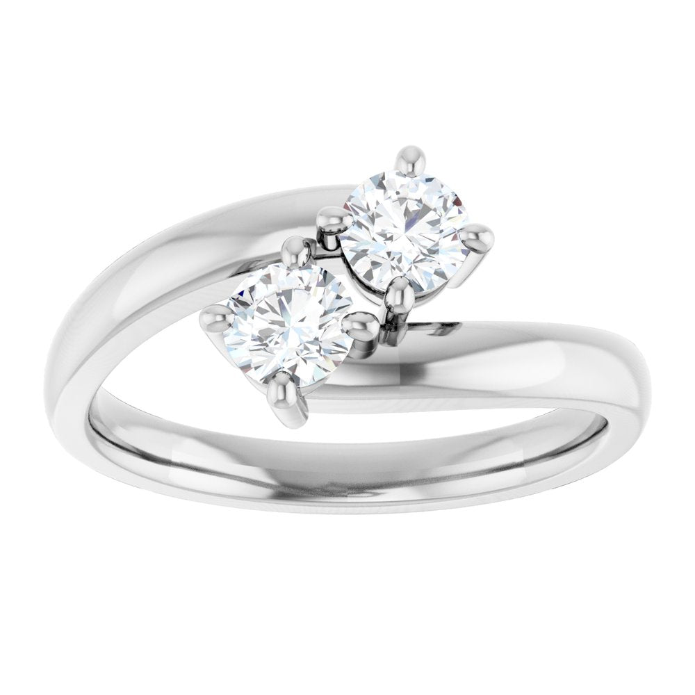 14K White Gold 1/2 CTW Natural Diamond Ring