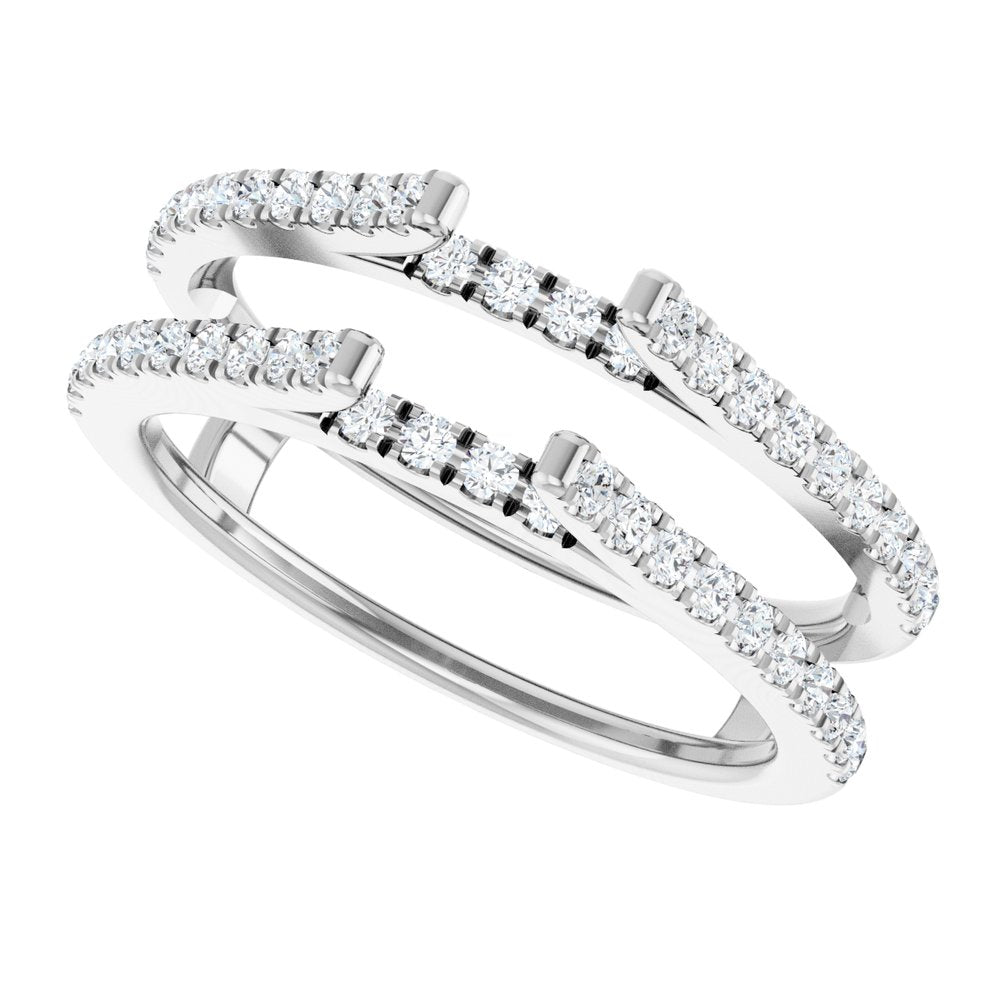 14K White Gold 1/2 CTW Natural Diamond Ring Guard
