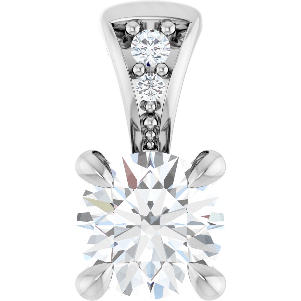 14K White Gold 1/4 Lab-Grown Diamond Pendant