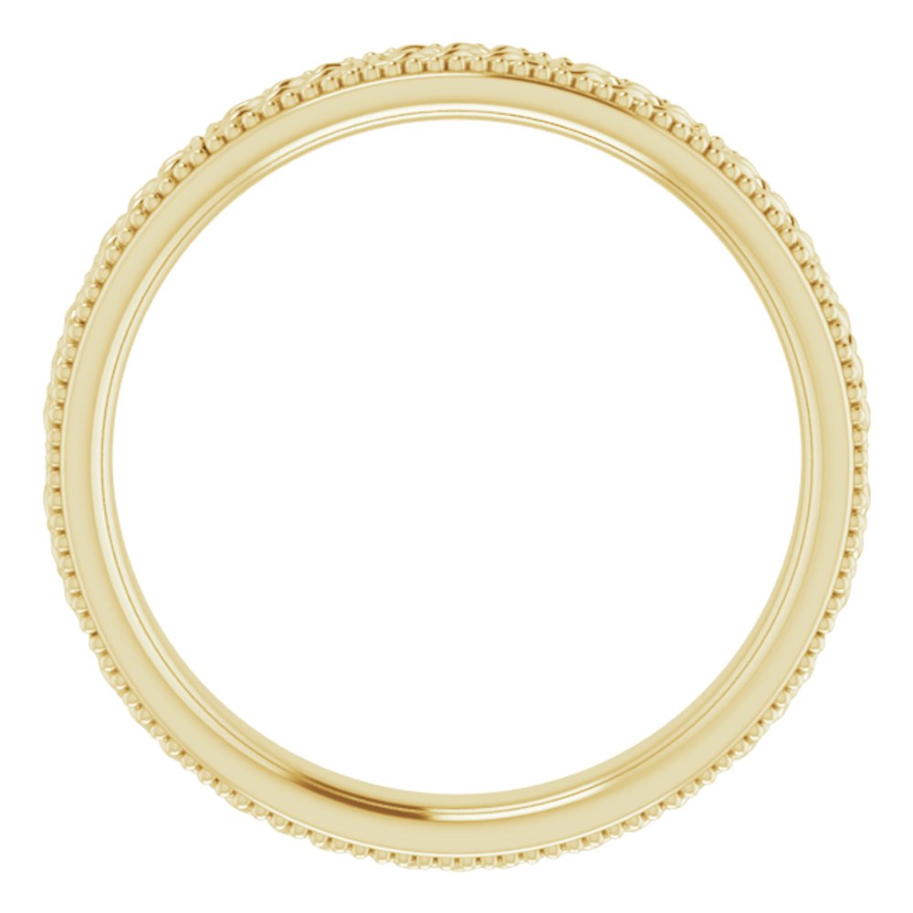14K Yellow 3 mm Milgrain Edge Celtic-Inspired Flat Band