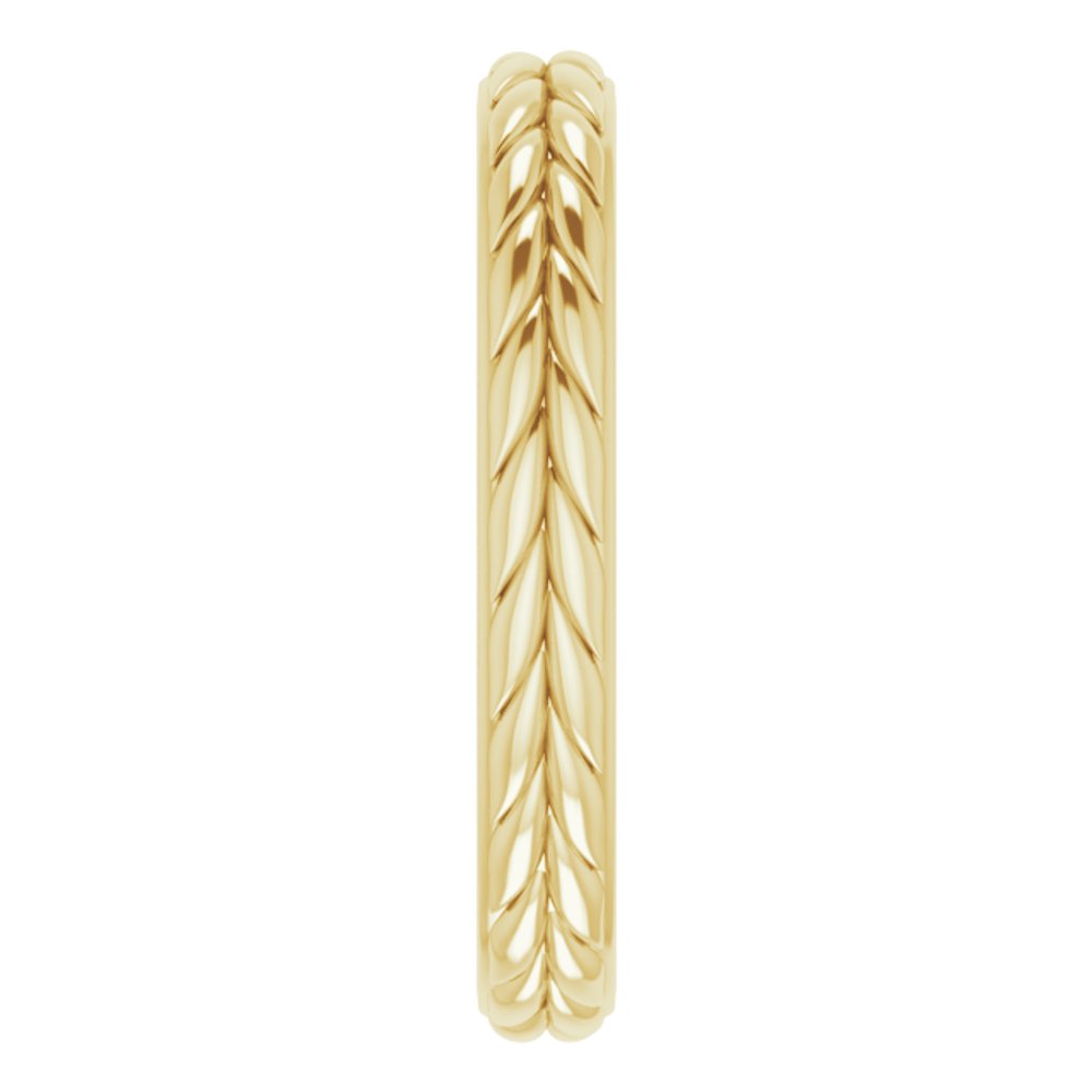 14K Yellow 3 mm Wheat Pattern Flat Band