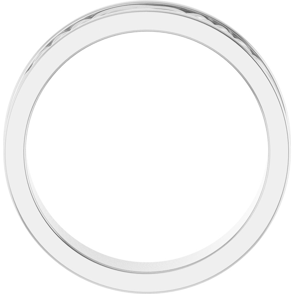 Platinum 6 mm Celtic-Inspired Inlay Flat Band Size 10