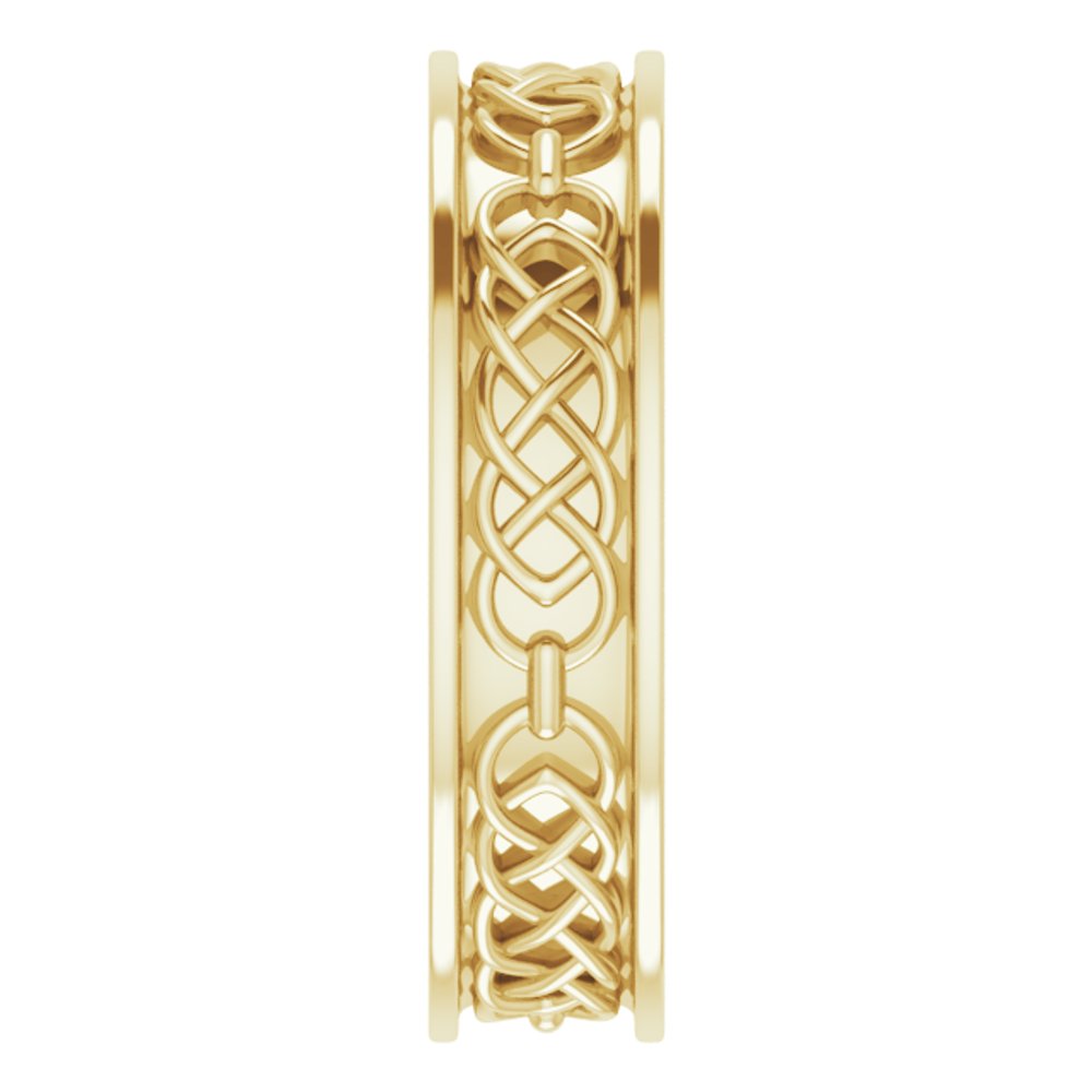 14K Yellow Gold 6 mm Celtic-Inspired Flat Band Size 10.5