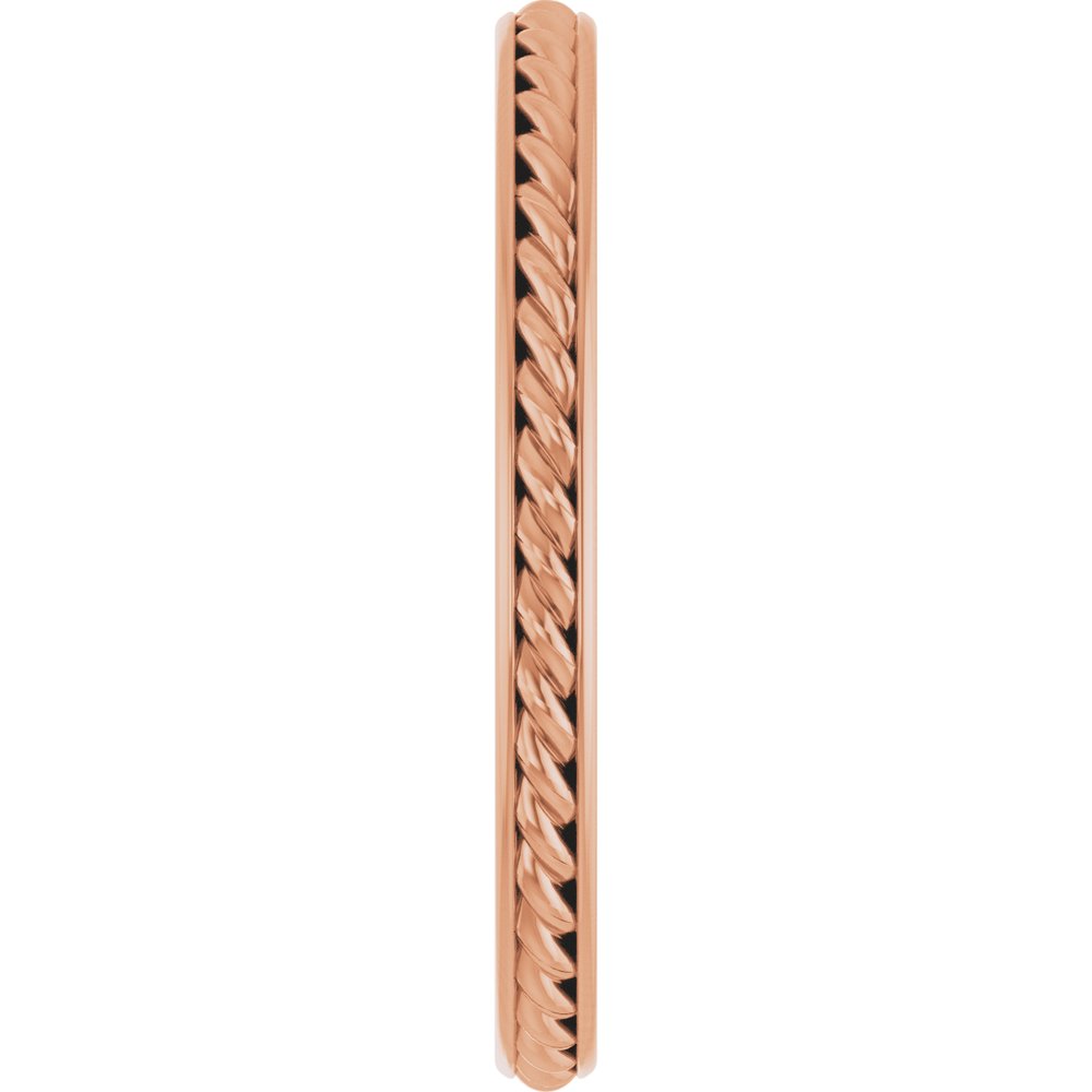 14K Rose 2 mm Rope Flat Band Size 7