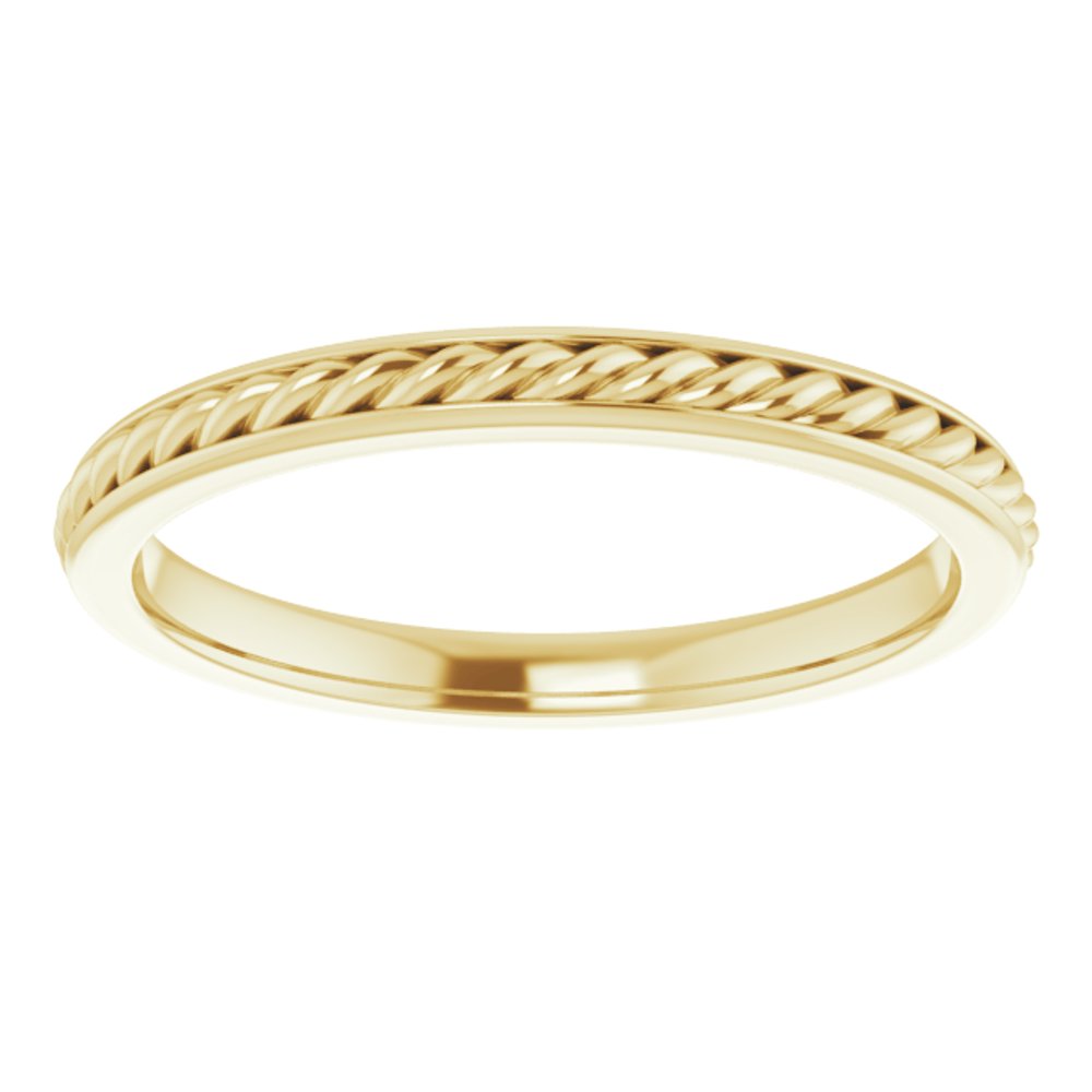 14K Yellow 2 mm Rope Flat Band