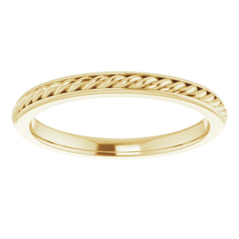 14K Yellow Gold 2 mm Rope Flat Band Size 5.5