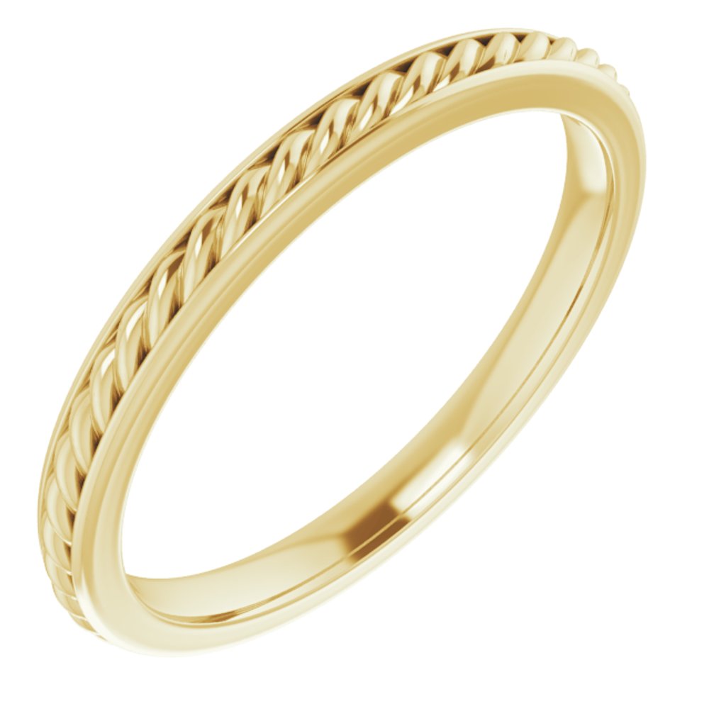 14K Yellow 2 mm Rope Flat Band Size 6