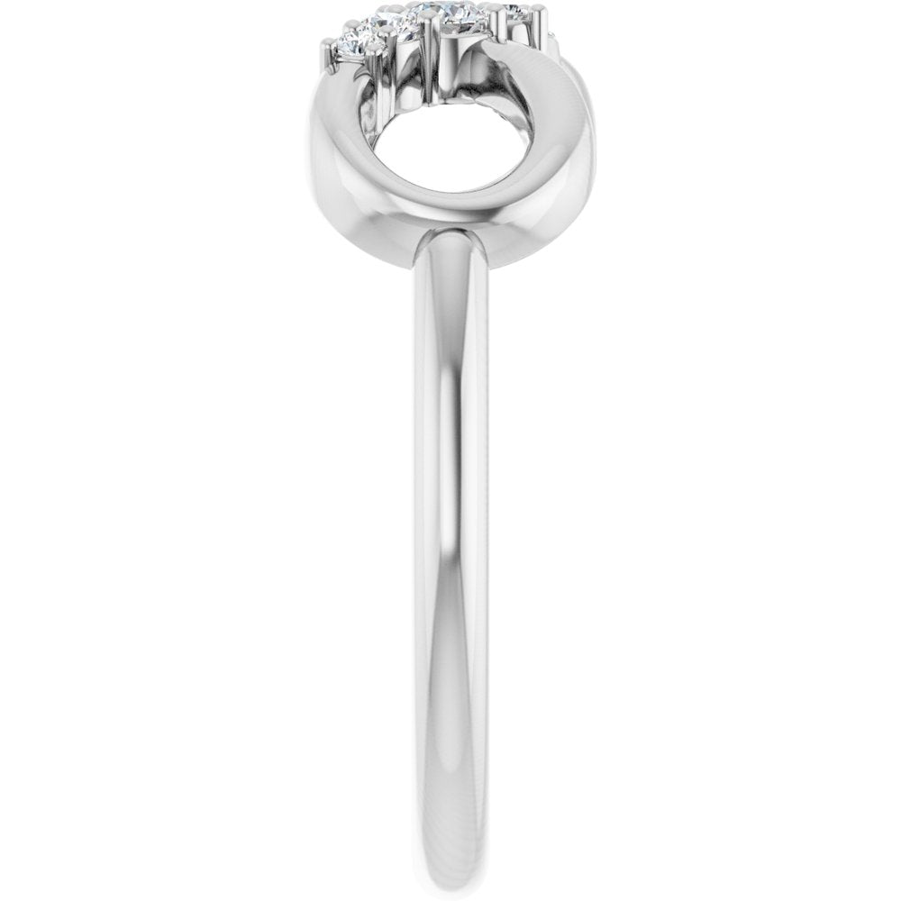 14K White Gold 1/8 CTW Natural Diamond Infinity-Inspired Ring