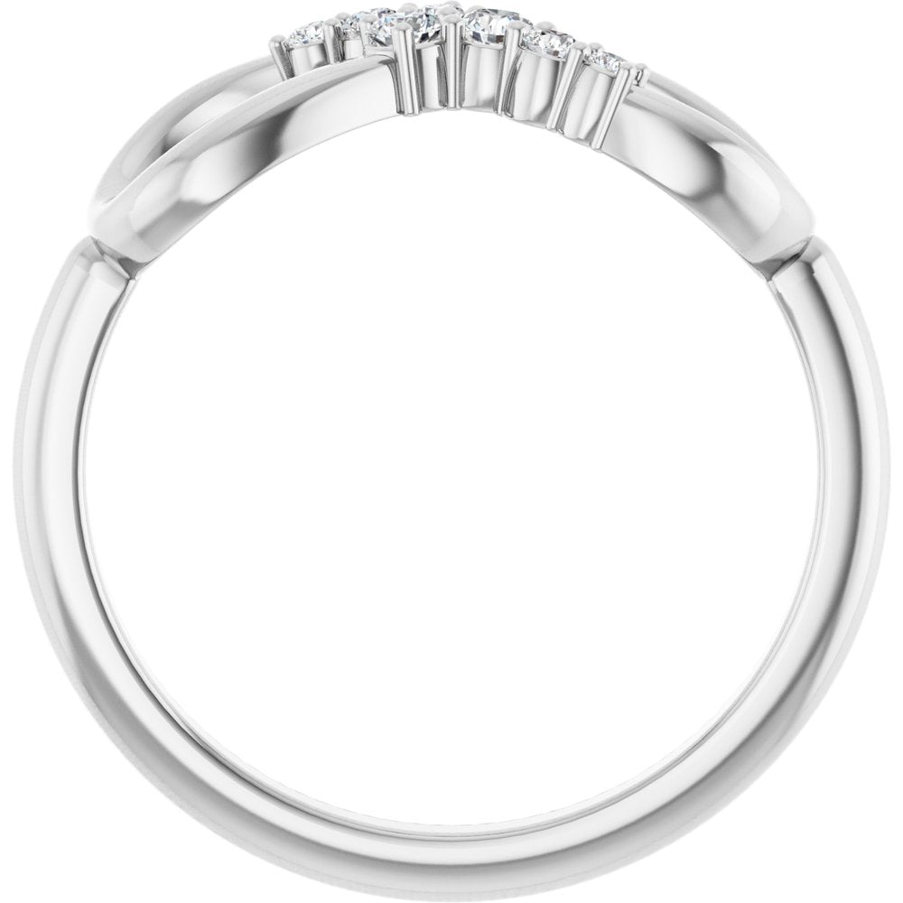 14K White Gold 1/8 CTW Natural Diamond Infinity-Inspired Ring