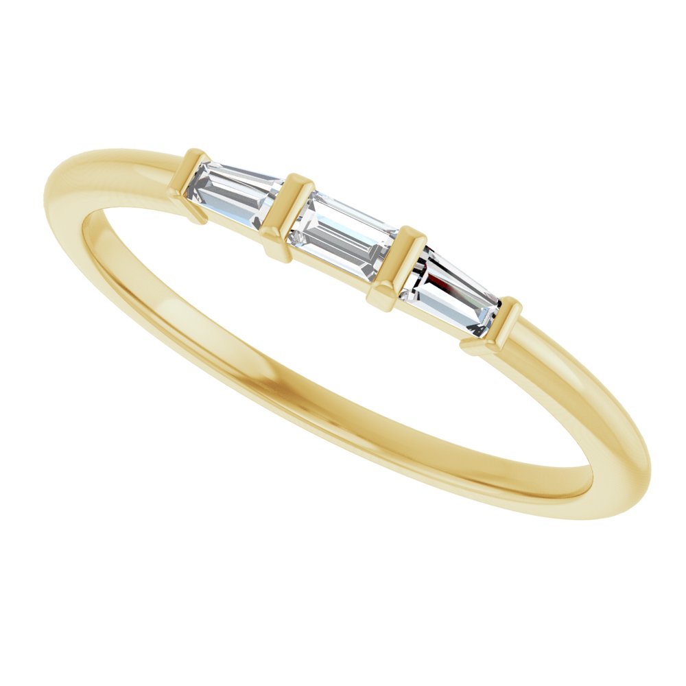 14K Yellow Gold 1/6 CTW Natural Diamond Stackable Ring