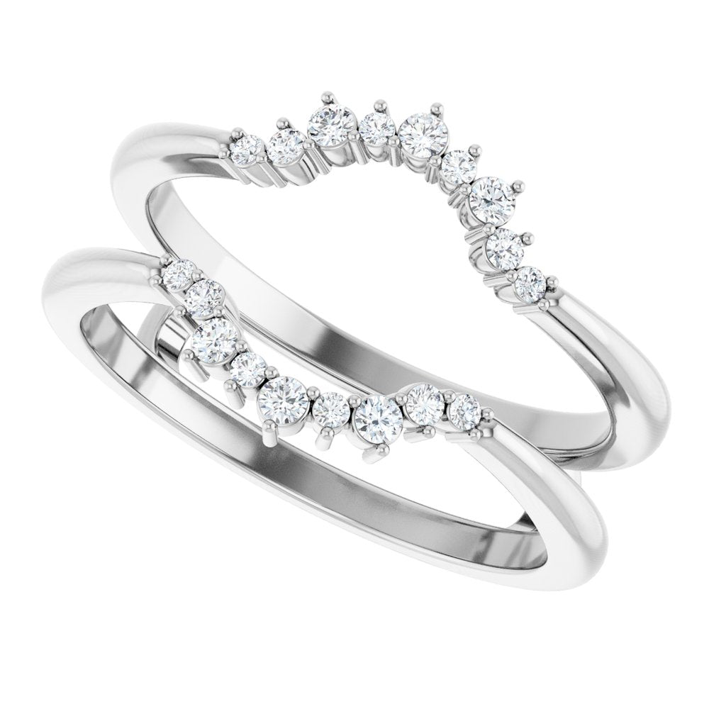 14K White Gold 1/5 CTW Lab-Grown Diamond Ring Guard