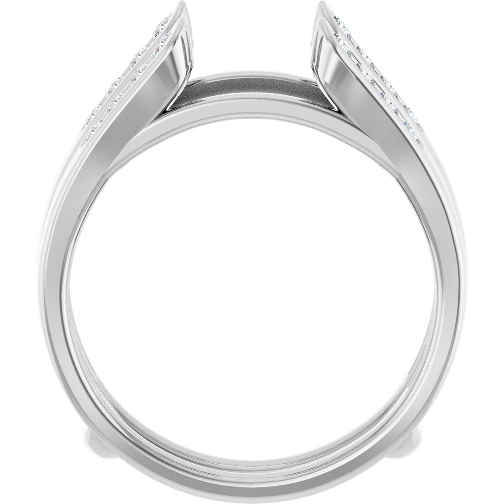 14K White Gold 1/4 CTW Natural Diamond Ring Guard