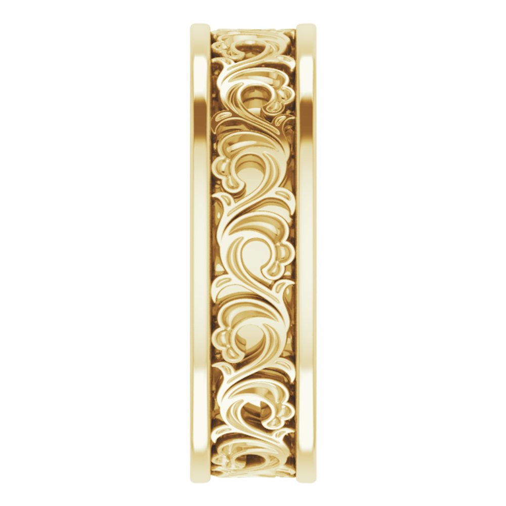 14K Yellow Gold 6 mm Sculptural Flat Band Size 7