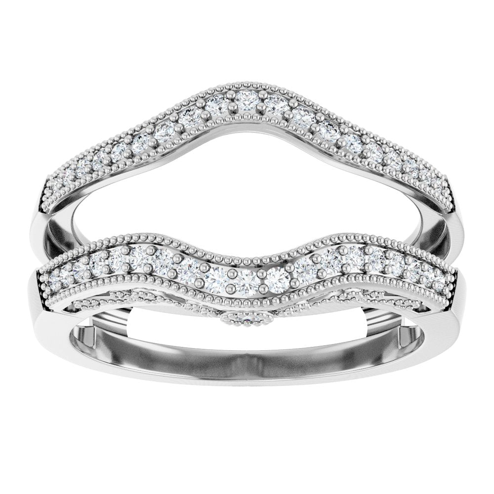 14K White Gold 1/4 CTW Natural Diamond Ring Guard