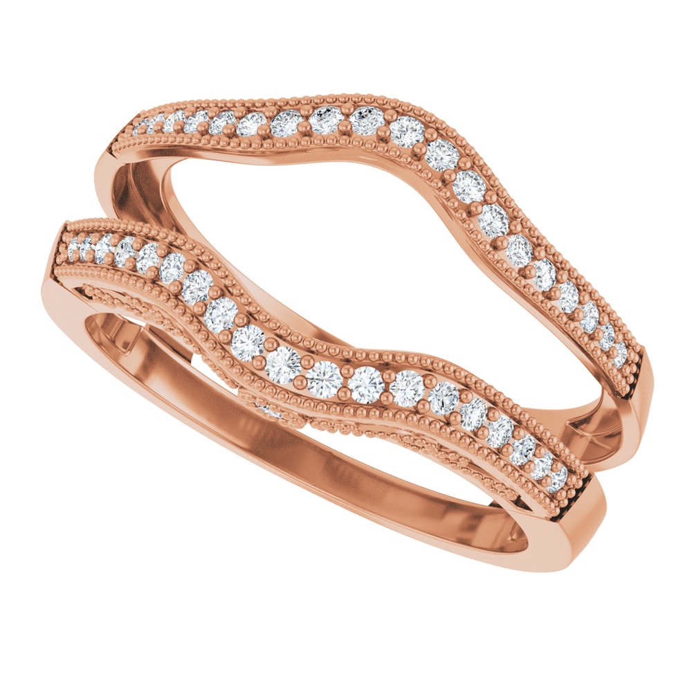 14K Rose 1/4 CTW Natural Diamond Ring Guard