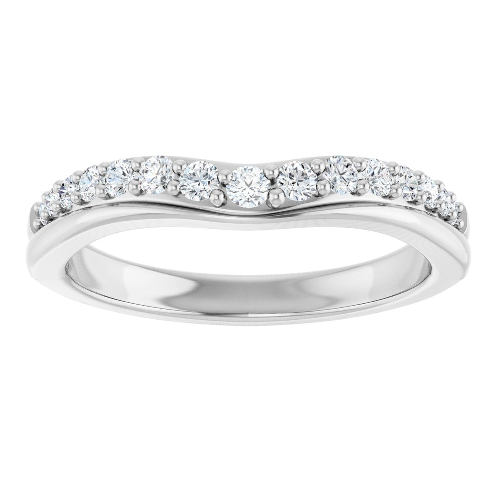 14K White 1/3 CTW Natural Diamond Contour Band