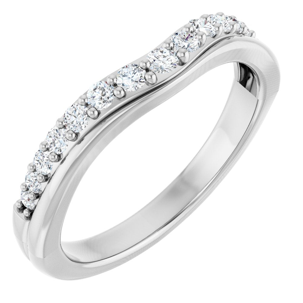 14K White 1/3 CTW Natural Diamond Contour Band