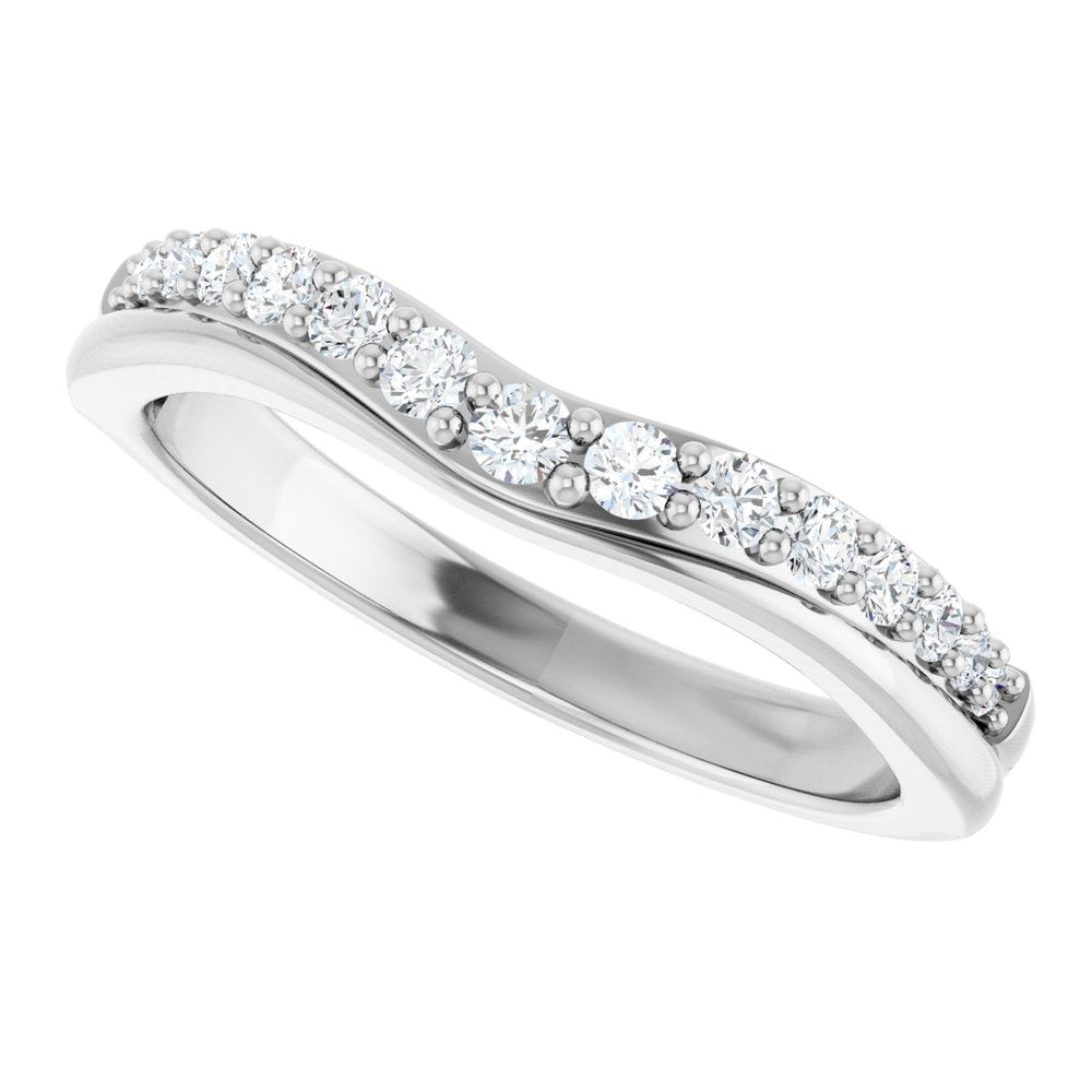 14K White 1/3 CTW Natural Diamond Contour Band