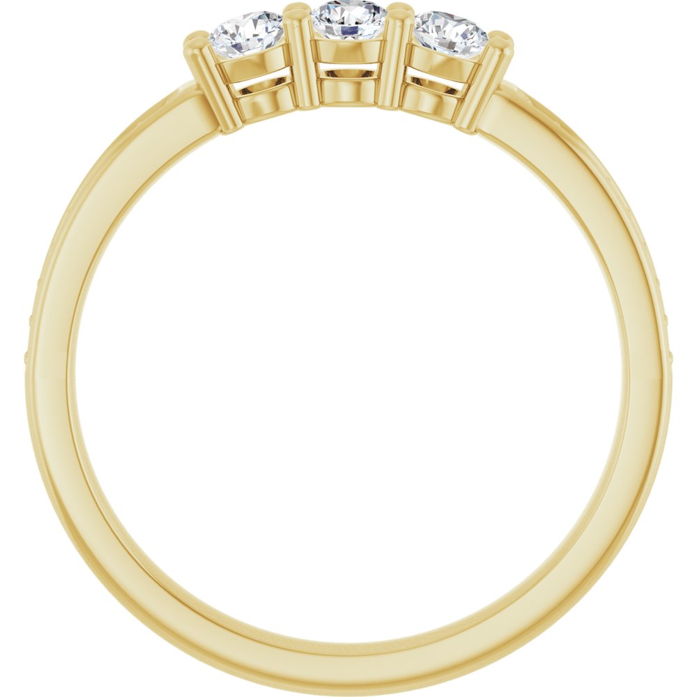 14K Yellow 3-Stone .06 CTW Lab-Grown Diamond Semi-Set Family Ring