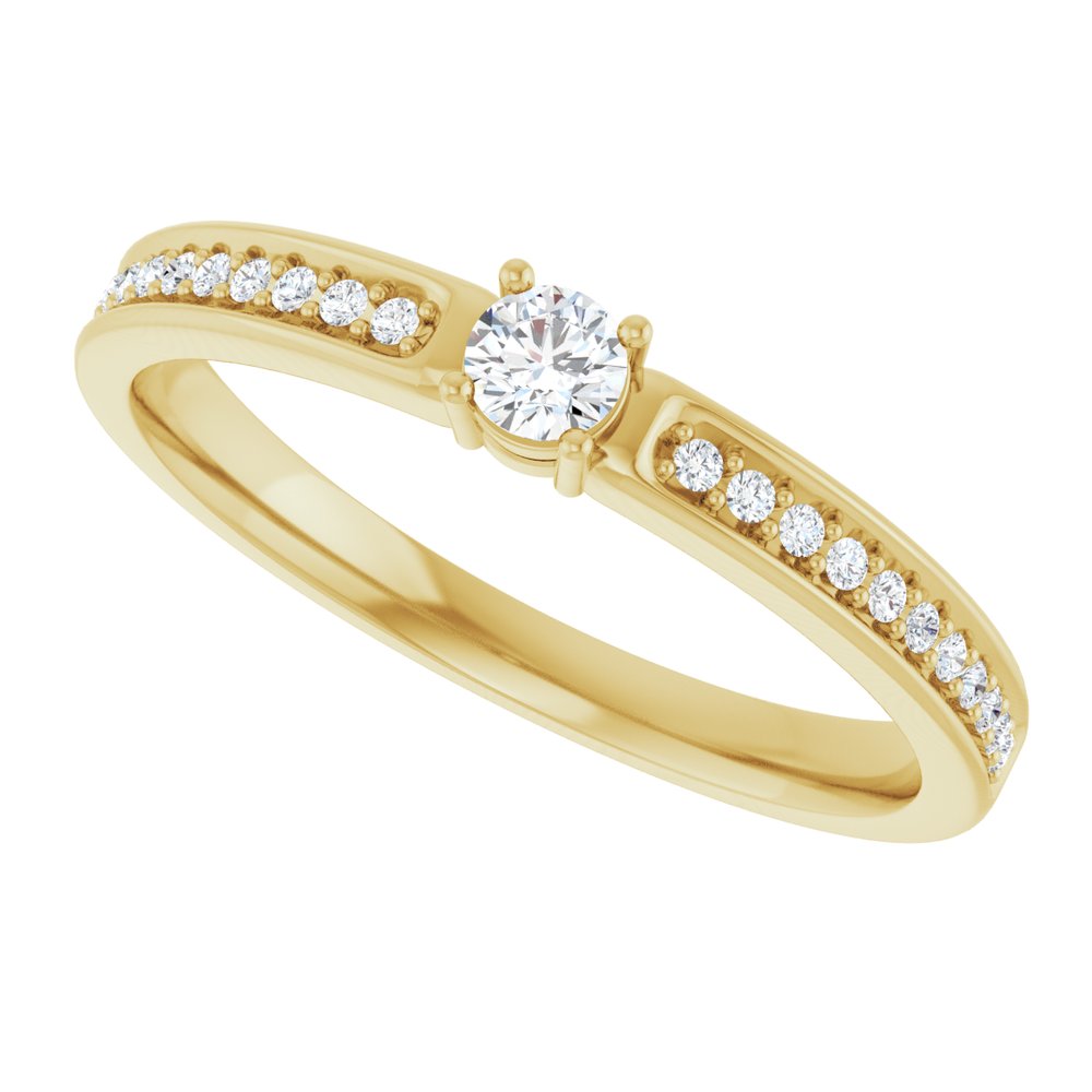 14K Yellow 1-Stone .08 CTW Lab-Grown Diamond Semi-Set Family Ring