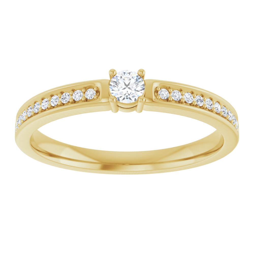 14K Yellow 1-Stone .08 CTW Lab-Grown Diamond Semi-Set Family Ring