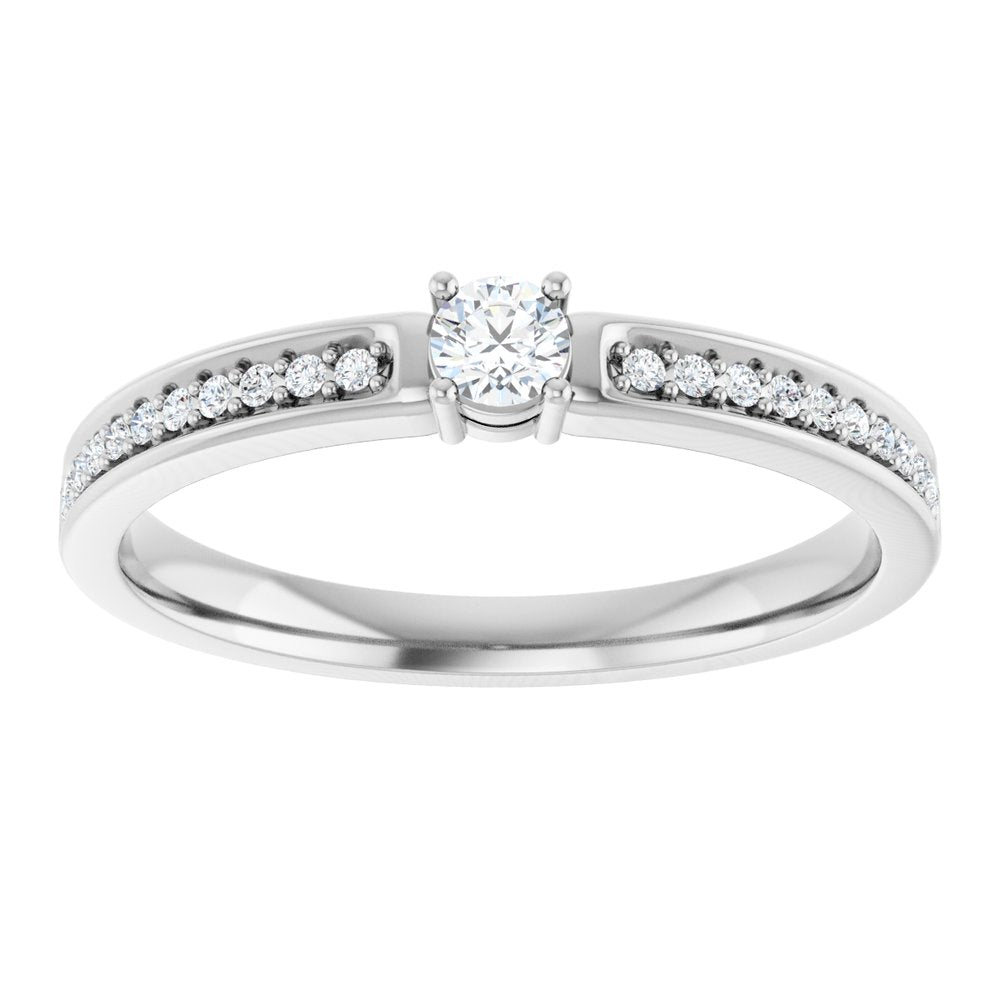 14K Rose 1-Stone .08 CTW Lab-Grown Diamond Semi-Set Family Ring